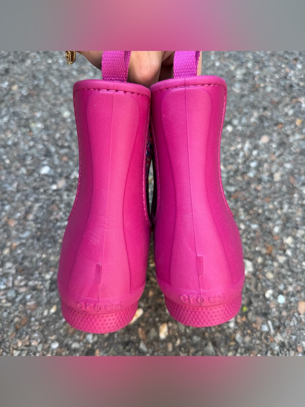 Crocs Freesail Chelsea Ankle Rain Boots Women's Size 7 Pink Waterproof Pull On - Picture 5 of 9